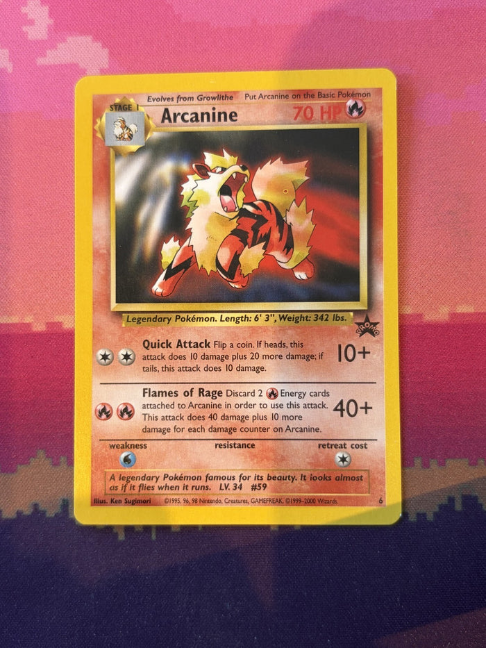 Pokemon Card Arcanine WOTC Black Star Promo 6 Near Mint