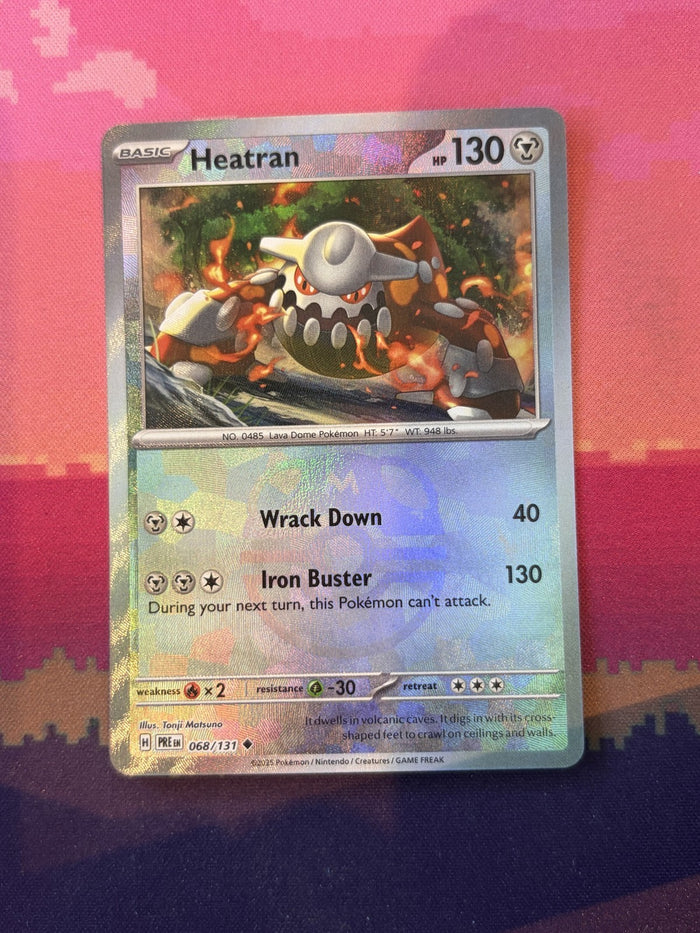 Pokemon Card Heatran Prismatic Evolutions Masterball 068/131 Near Mint