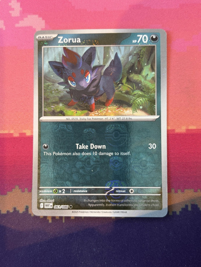 Pokemon Card Zorua White Flare Masterball 061/086 Near Mint