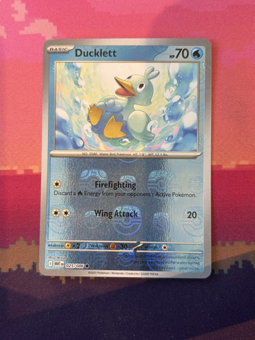 Pokemon Card Ducklett White Flare MasterBall Reverse Holo 025/086 Near Mint