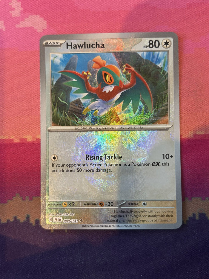 Pokemon Card Hawlucha Prismatic Evolutions Masterball 089/131 Near Mint