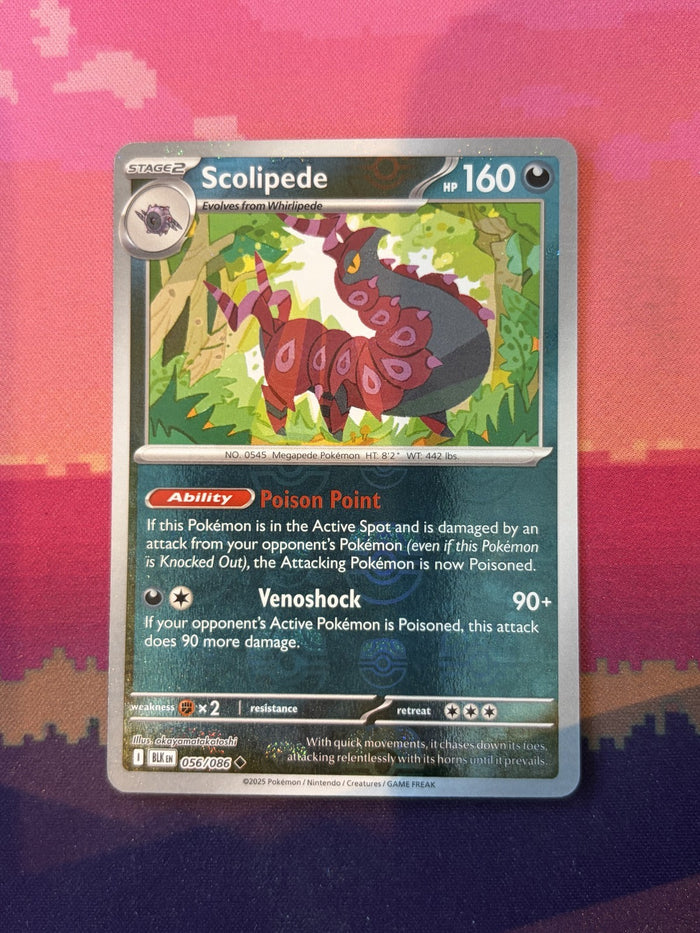 Pokemon Card Scolipede Black Bolt Masterball Reverse Holo 056/086 Near Mint