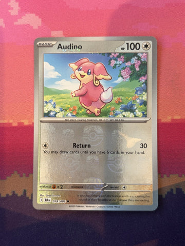 Pokemon Card Audino Black Bolt Masterball 074/086 Near Mint