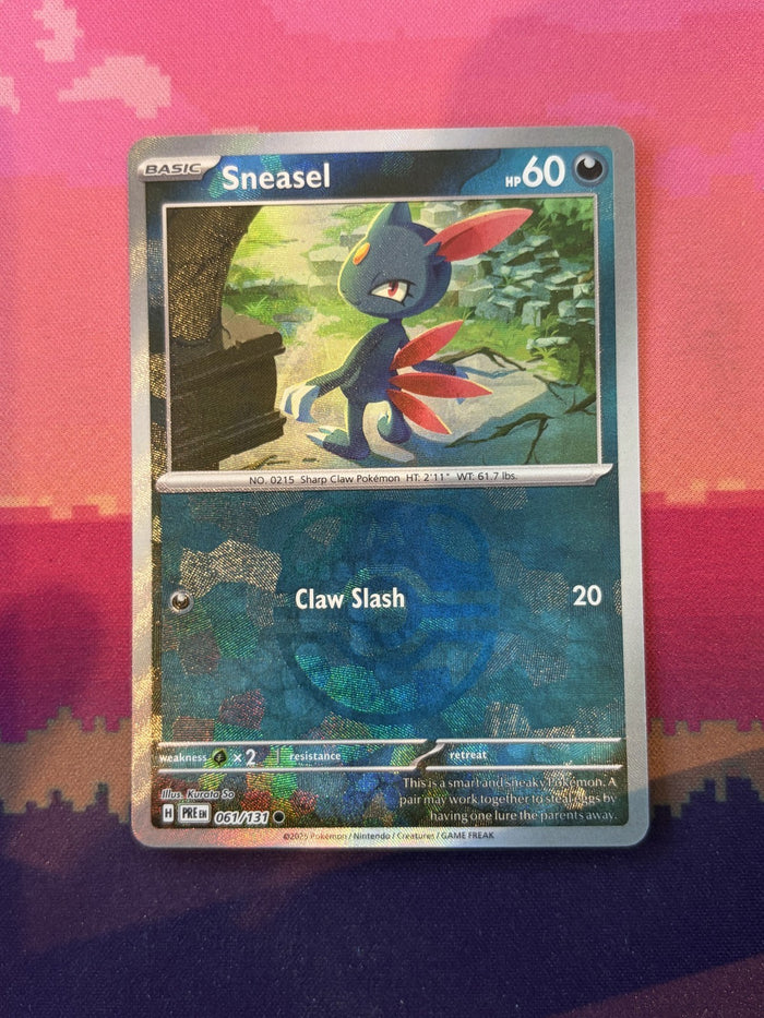 Pokemon Card Sneasel Prismatic Evolutions Masterball 061/131 Near Mint