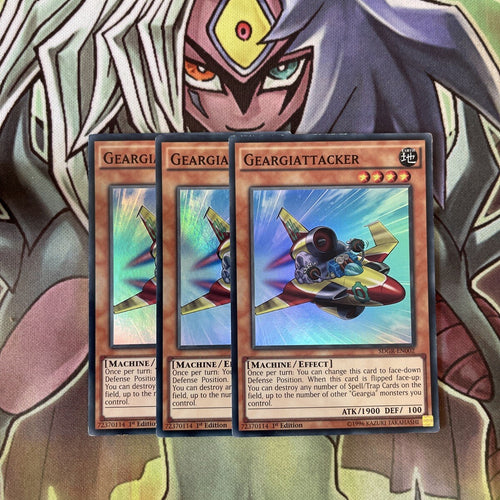 SDGR-EN002 x3 Geargiattacker Super Rare Excellent Condition Yugioh