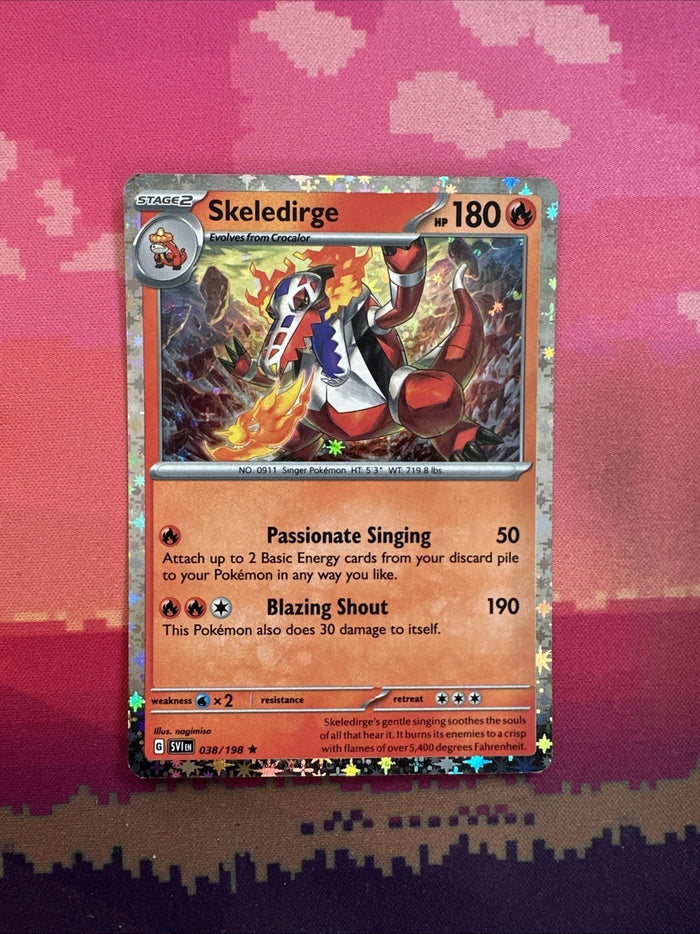 Pokemon Card Skeledirge Scarlet & Violet 038/198 Cosmo Holo Near Mint