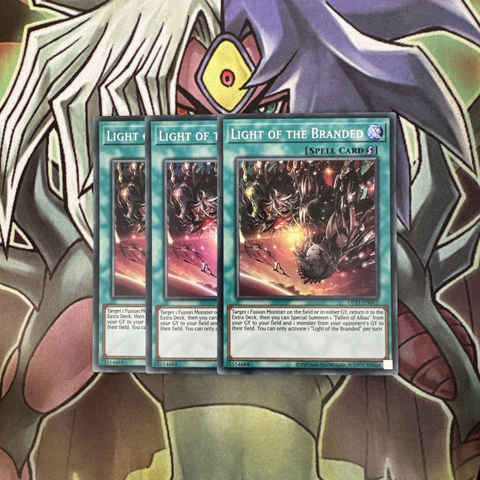 OP21-EN012 x3 Lights Of The Branded Common Excellent Condition Yugioh