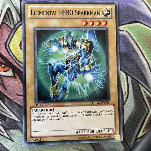 LCGX-EN006 Elemental Hero Sparkman Common 1st Edition NM Yugioh Card