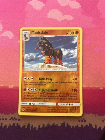 Pokemon Card Mudsdale Burning Shadows Reverse Holo Rare 78/147  Near Mint