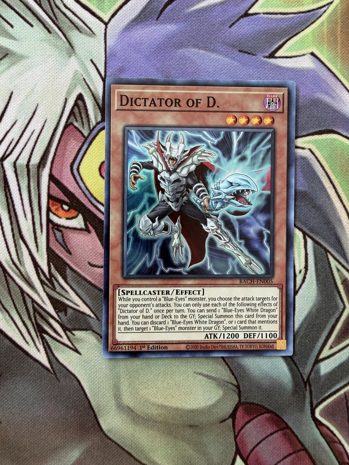BACH-EN005 Dictator of D. Super Rare 1st Edition NM Yugioh Card