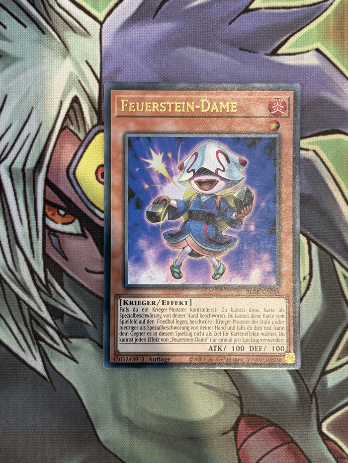 BLAR-DE034 Fire Flint Lady GERMAN Ultra Rare 1st Edition NM Yugioh Card