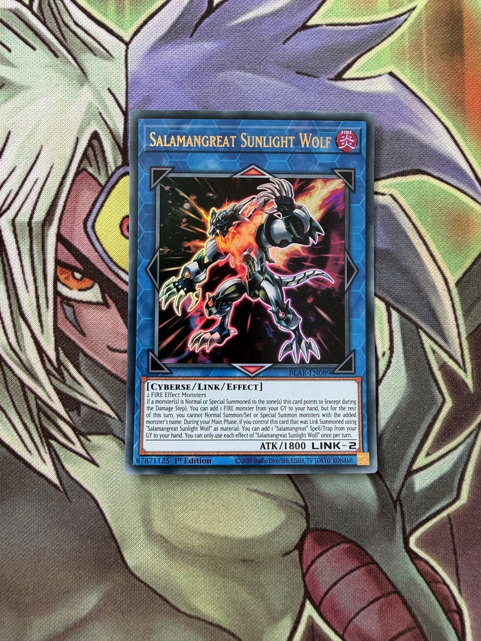 BLAR-EN089 Salamangreat Sunlight Wolf Ultra Rare 1st Edition NM Yugioh Card