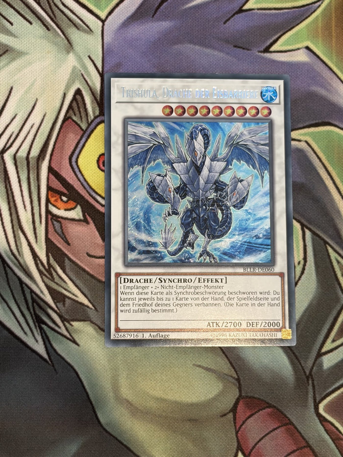 BLLR-DE060 Trishula, Dragon of the Ice Barrier GERMAN Secret 1st Ed NM Yugioh