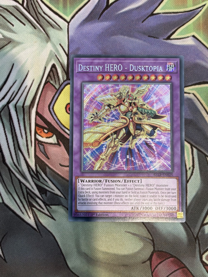 BLLR-EN025 Destiny HERO - Dusktopia Secret Rare 1st Edition NM Yugioh Card