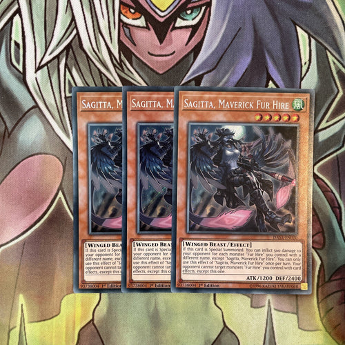 DASA-EN020 x3 Sagitta, Maverick Fur Hire Secret Rare Excellent Condition Yugioh