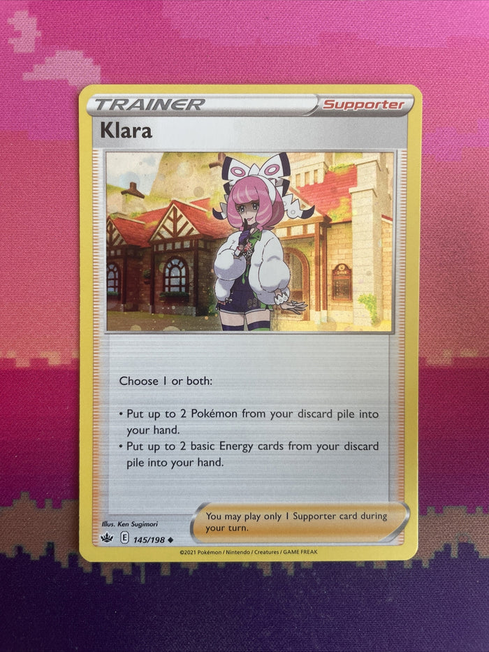Pokemon Card Klara Chilling Reign Cosmo Holo Rare 145/198 NM