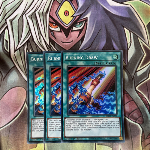 ETCO-EN057 x3 Burning Draw Super Rare Excellent Condition Yugioh