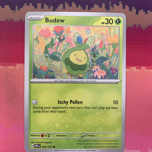 Pokemon Card Budew Prismatic Evolutions Common 004/131 Near Mint