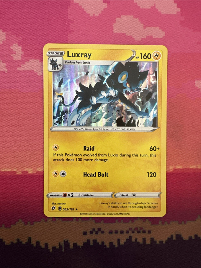 Pokemon Card Luxray Rebel Clash Holo Rare 062/192 Near Mint