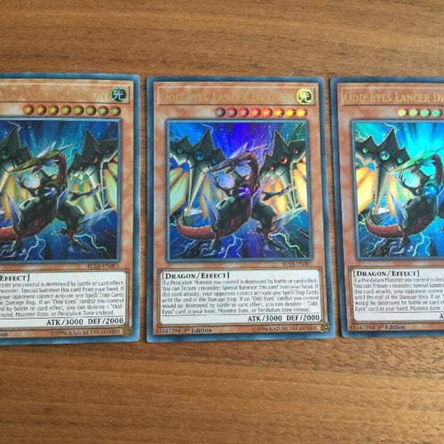 BLLR-EN001 Yugioh - 3x Odd-Eyes Lancer Dragon - Ultra Rare - Playset