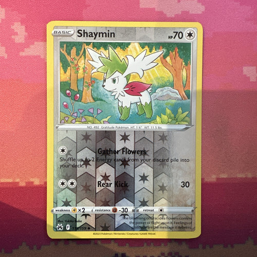 Pokemon Card Shaymin Crown Zenith Reverse Holo Rare 115/159 Near Mint