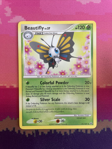 Pokemon Card Beautifly Platinum Rare 21/127 Near Mint
