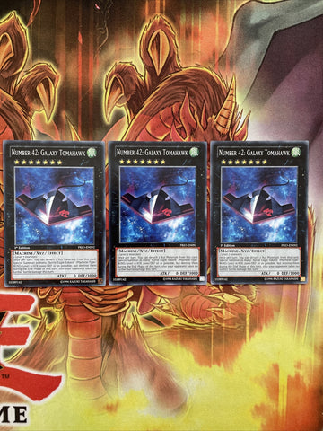 PRIO-EN092 x3 Number 42: Galaxy Tomahawk Common varying Editions Yugioh! Card