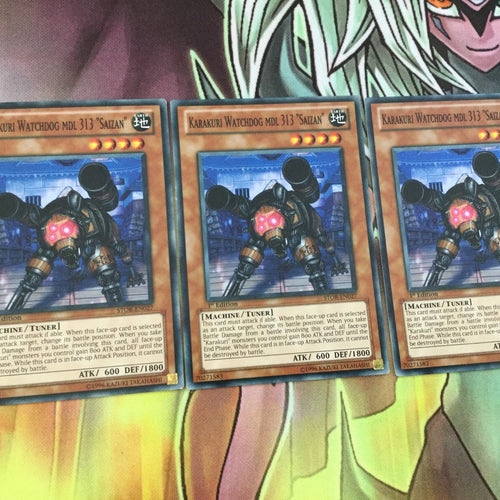 STOR-EN027 Yugioh 3x Karakuri Watchdog MDL 313 "Saizan" (NM)