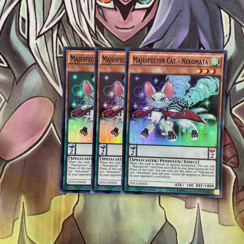 DOCS-EN025 x3 Majespecter Cat - Nekomata Super Rare Excellent Condition Yugioh