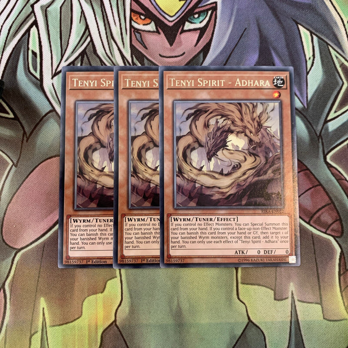 RIRA-EN012 x3 Tenyi Spirit - Adhara Rare Excellent Condition Yugioh