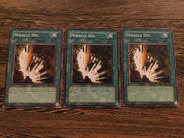 LON-100  3x Miracle Dig YuGiOh Playset