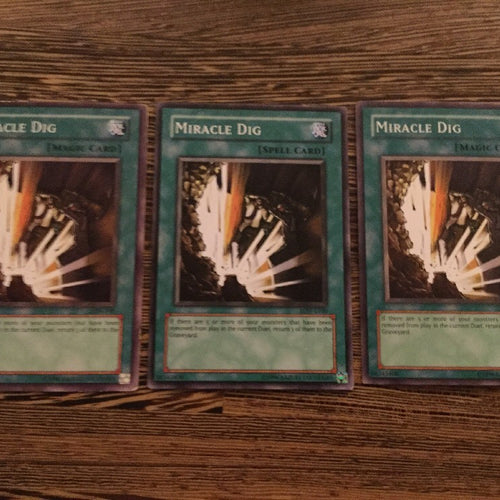 LON-100  3x Miracle Dig YuGiOh Playset
