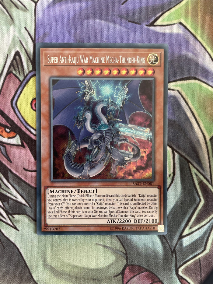 SAST-EN081 Super Anti-Kaiju War Machine Mecha-Thunder-King Secret NM Yugioh Card