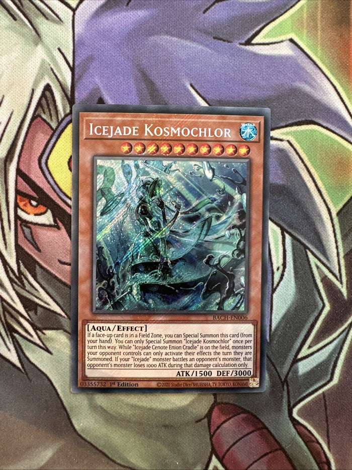 BACH-EN006 Icejade Kosmochlor Secret Rare 1st Edition NM Yugioh Card