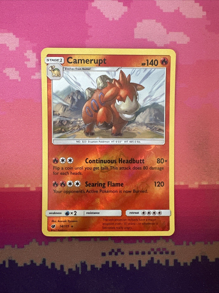 Pokemon Card Camerupt Crimson Invasion Reverse Holo Rare 14/111 Near Mint