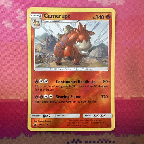 Pokemon Card Camerupt Crimson Invasion Reverse Holo Rare 14/111 Near Mint