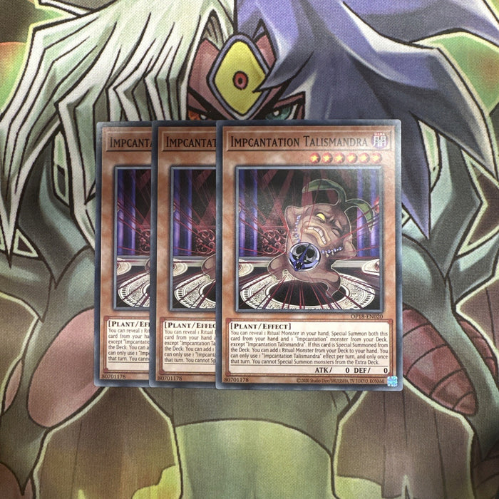 OP18-EN020 x3 Impcantation Talismandra Common Excellent Condition Yugioh
