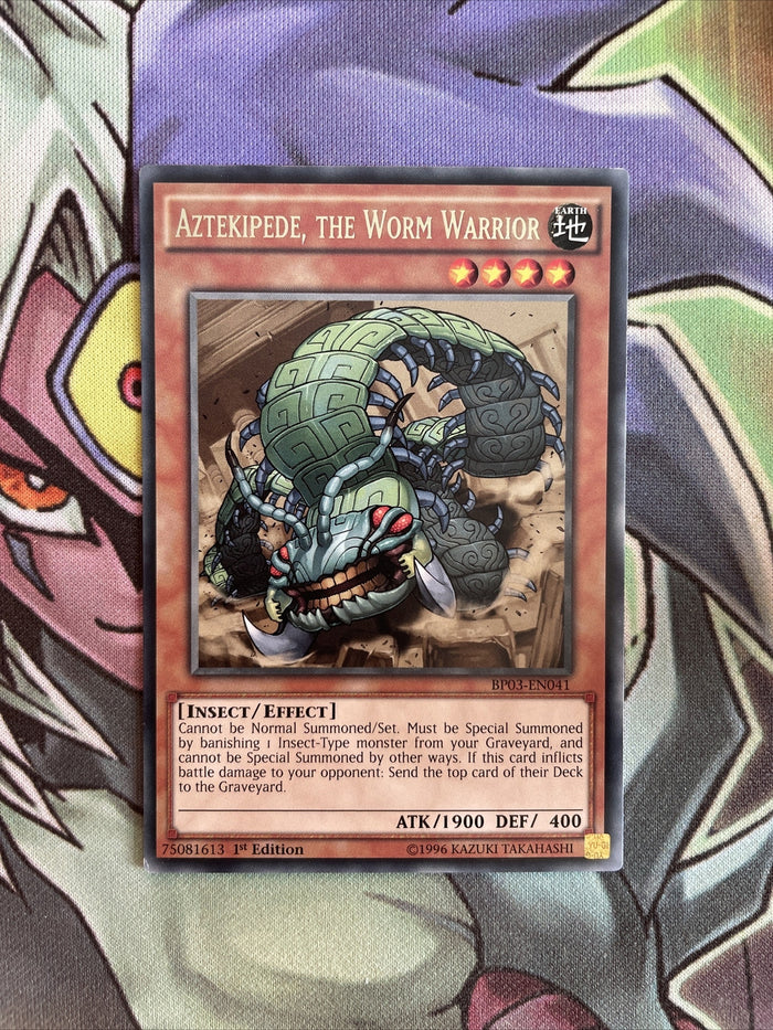 BP03-EN041 Aztekipede, The Worm Warrior Rare 1st Edition Near Mint Yugioh