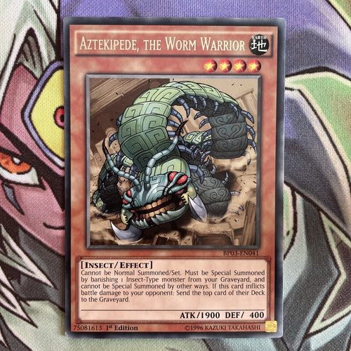 BP03-EN041 Aztekipede, The Worm Warrior Rare 1st Edition Near Mint Yugioh