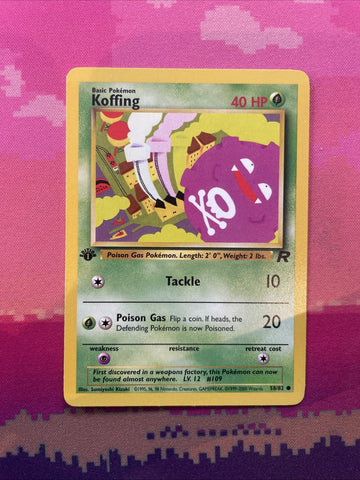 Pokemon Card Koffing Team Rocket 1st Edition Rare 58/82 Near Mint