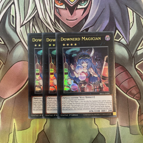 BROL-EN085 x3 Downerd Magician Ultra Rare Excellent Condition Yugioh