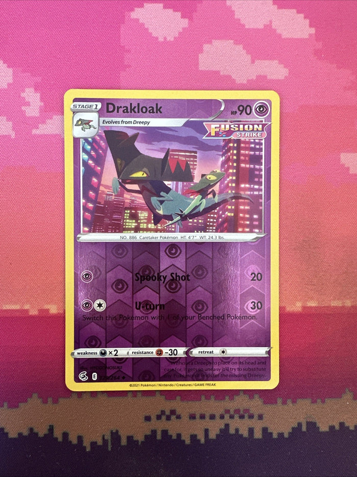 Pokemon Card Drakloak Fusion Strike Reverse Holo 129/264 Near Mint