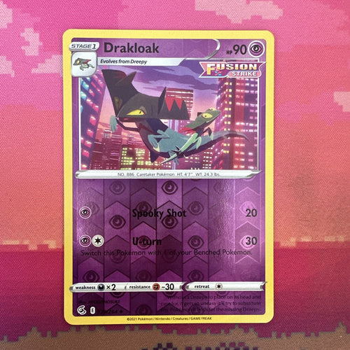 Pokemon Card Drakloak Fusion Strike Reverse Holo 129/264 Near Mint