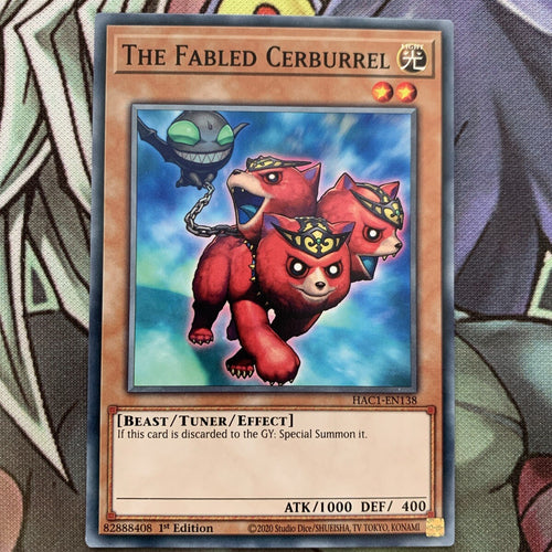 HAC1-EN138 The Fabled Cerburrel Common 1st Edition NM Yugioh Card