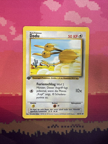 Pokemon Card Doduo Base Set 1st Edition GERMAN Light Play