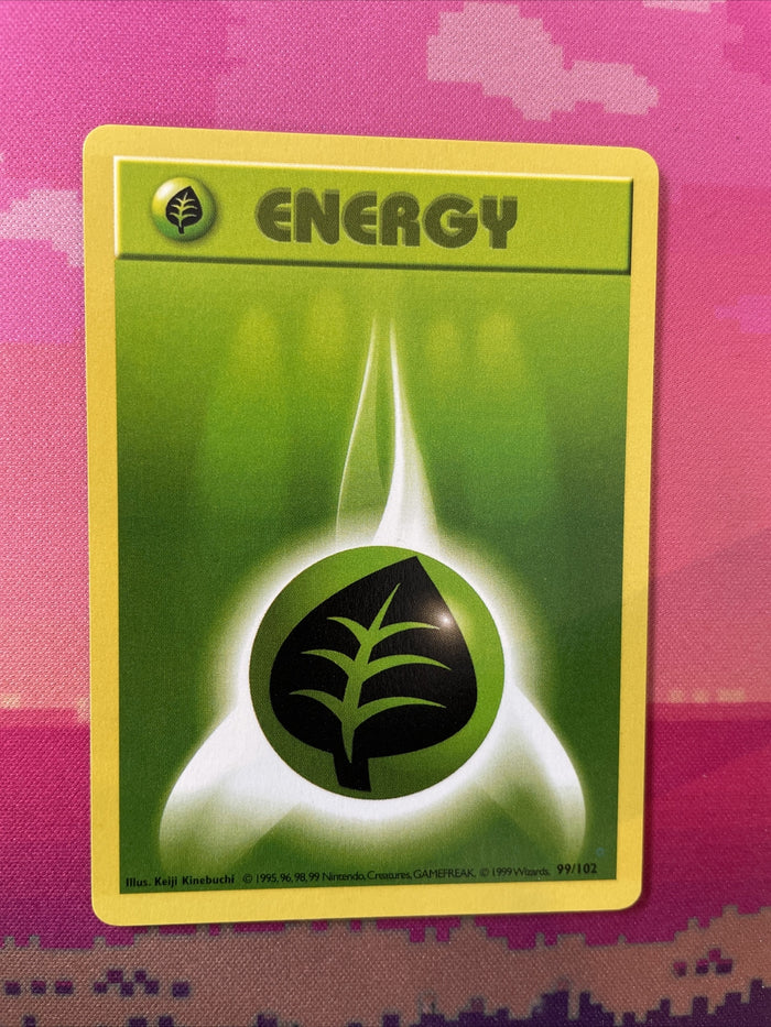 Pokemon Card Grass Energy Base Set 99/102 Near Mint