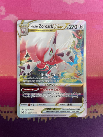 Pokemon Card Hisuan Zoroark VSTAR 147/196 Ultra Rare Lost Origin NM