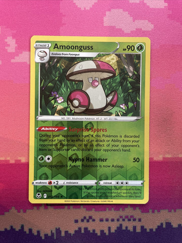 Pokemon Card Amoonguss Silver Tempest Reverse Holo Rare 012/195 Near Mint