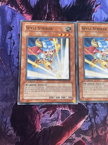 SDWS-EN005 x3 YuGiOh Spell Striker 1st Edition Common TCG Card (back)