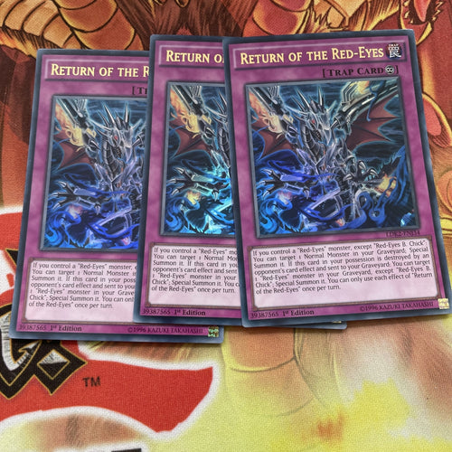 LDK2-ENJ34 x3 RETURN OF THE RED-EYES YUGIOH CARDS